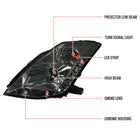 2003-2005 Nissan 350Z SMD LED Light Strip Projector Headlights - Chrome/Smoke Lens