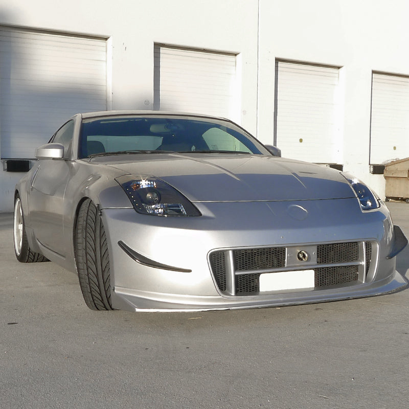 2003-2005 Nissan 350Z SMD LED Light Strip Projector Headlights - Matte Black/Clear Lens