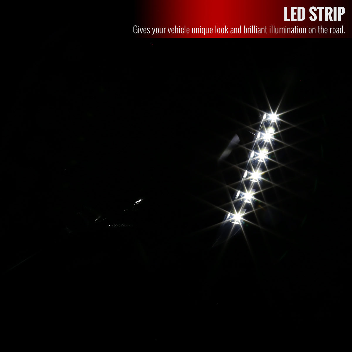 2003-2005 Nissan 350Z SMD LED Light Strip Projector Headlights - Matte Black/Smoke Lens