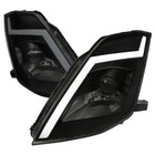 2003-2005 Nissan 350Z Switchback Sequential Turn Signal Animated LED Bar Projector Headlights (Matte Black Housing/Smoke Lens)