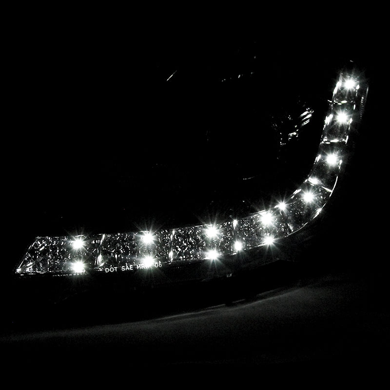 2006-2009 Nissan 350Z SMD LED Light Strip Projector Headlights - Chrome/Clear Lens