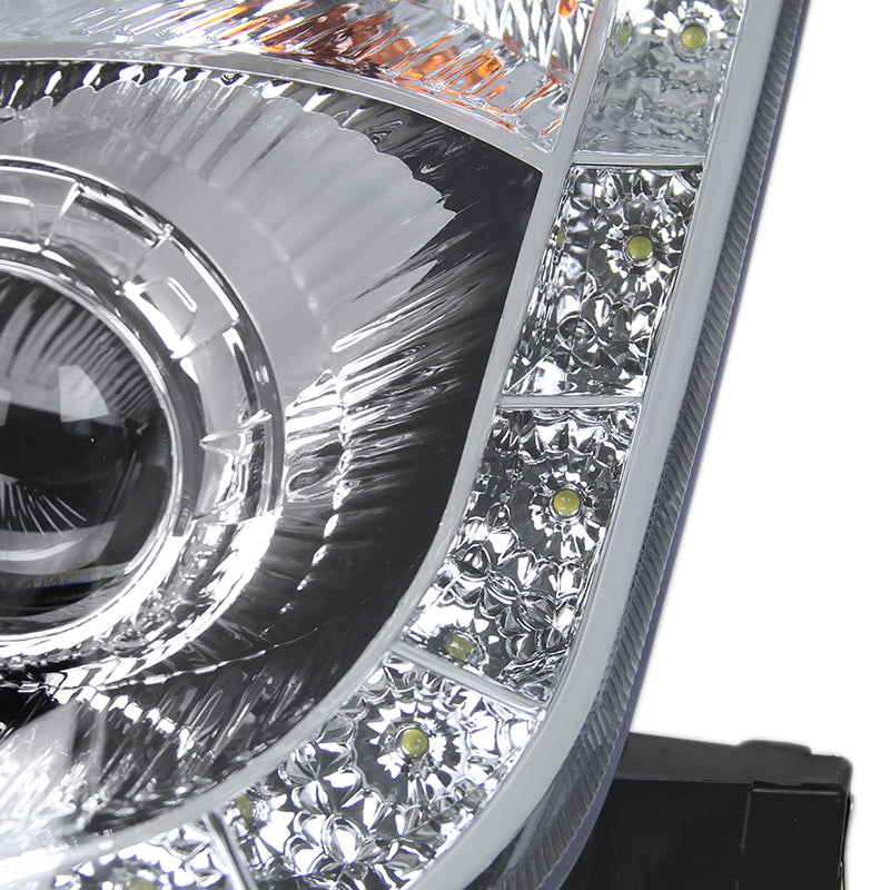 2006-2009 Nissan 350Z SMD LED Light Strip Projector Headlights - Chrome/Clear Lens