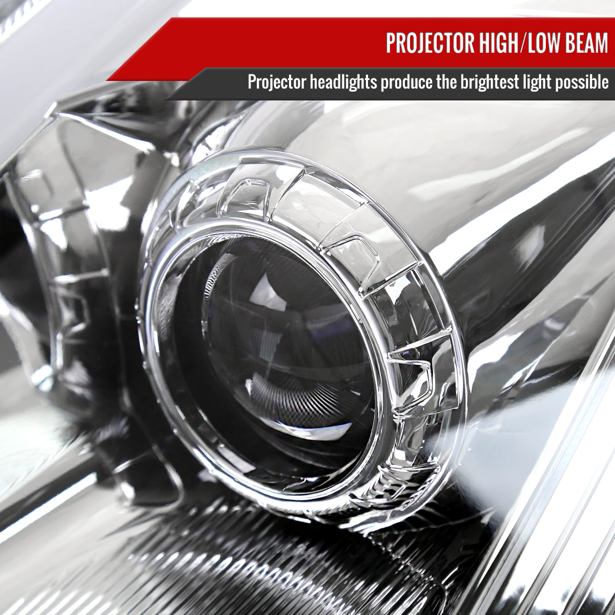 2006-2009 Nissan 350Z Switchback Sequential Turn Signal Animated LED Bar Projector Headlights (Chrome Housing/Clear Lens)