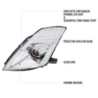 2006-2009 Nissan 350Z Switchback Sequential Turn Signal Animated LED Bar Projector Headlights (Chrome Housing/Clear Lens)