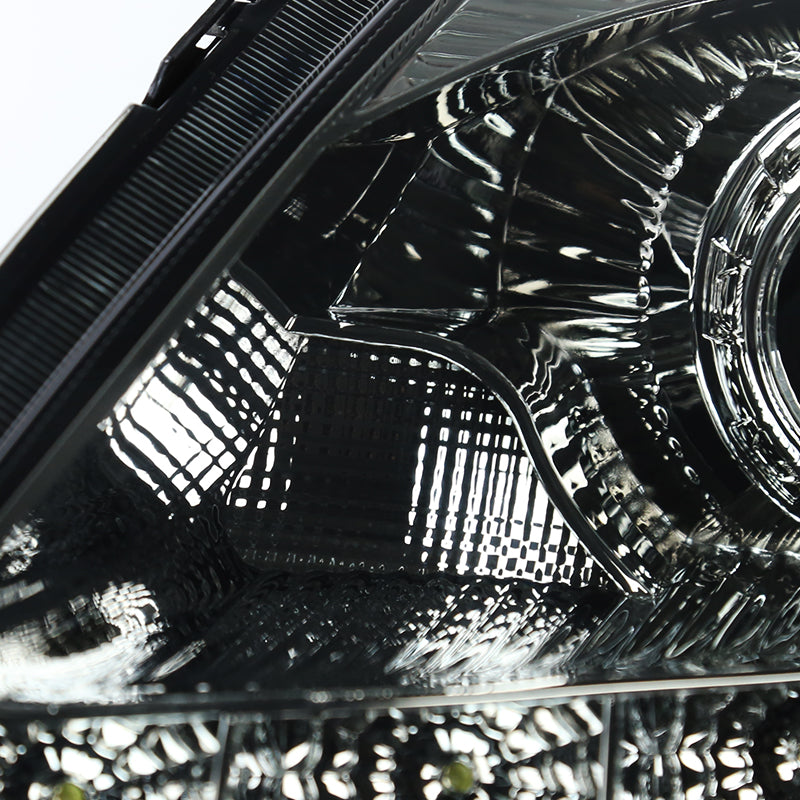 2006-2009 Nissan 350Z SMD LED Light Strip Projector Headlights - Chrome/Smoke Lens