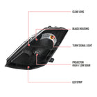 2006-2009 Nissan 350Z SMD LED Light Strip Projector Headlights - Matte Black/Clear Lens