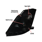 2006-2009 Nissan 350Z SMD LED Light Strip Projector Headlights - Matte Black/Smoke Lens
