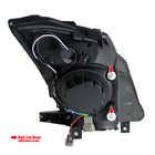 2006-2009 Nissan 350Z SMD LED Light Strip Projector Headlights - Matte Black/Smoke Lens
