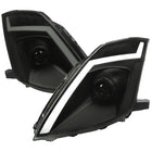 2006-2009 Nissan 350Z Switchback Sequential Turn Signal Animated LED Bar Projector Headlights (Matte Black Housing/Smoke Lens)