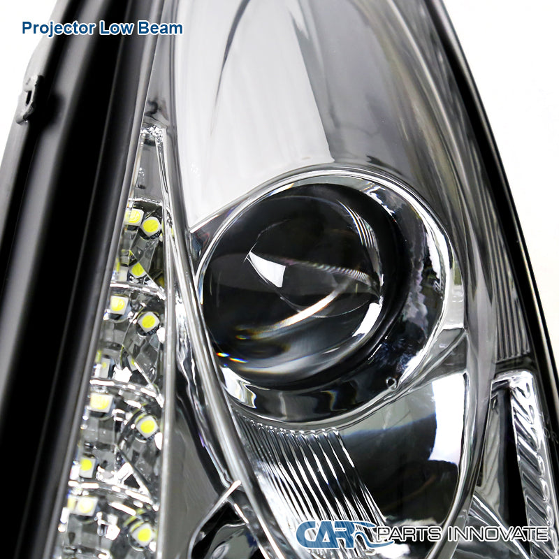 2000-2005 Toyota Celica Projector Headlights w/ SMD LED Light Strip (Chrome Housing/Clear Lens)