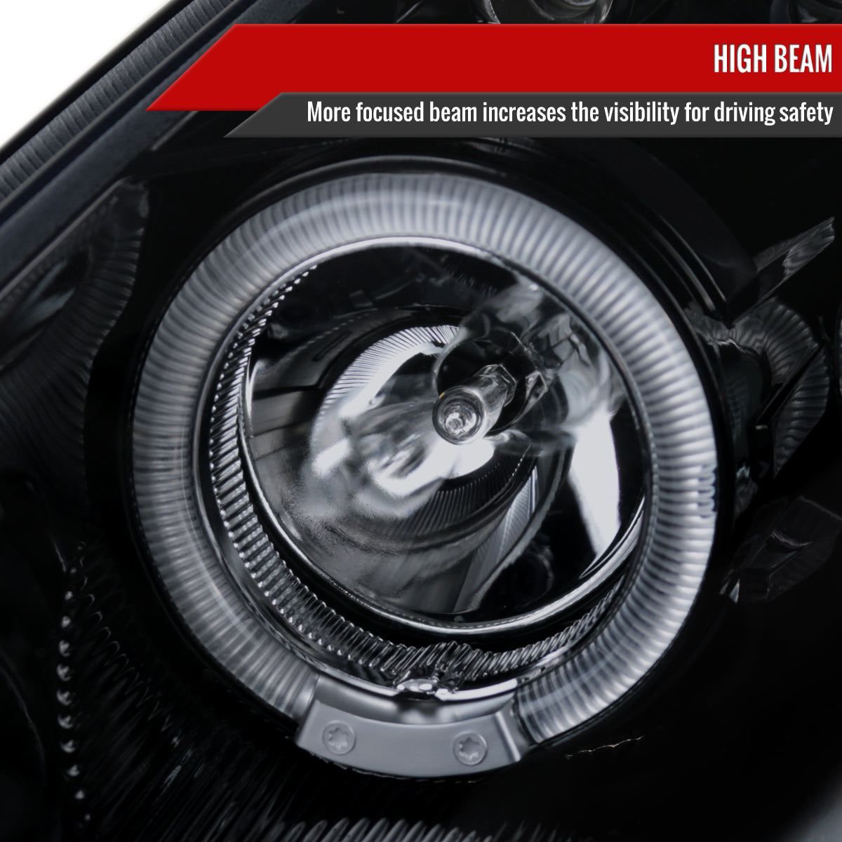2000-2005 Toyota Celica Dual Halo Projector Headlights (Glossy Black Housing/Smoke Lens)