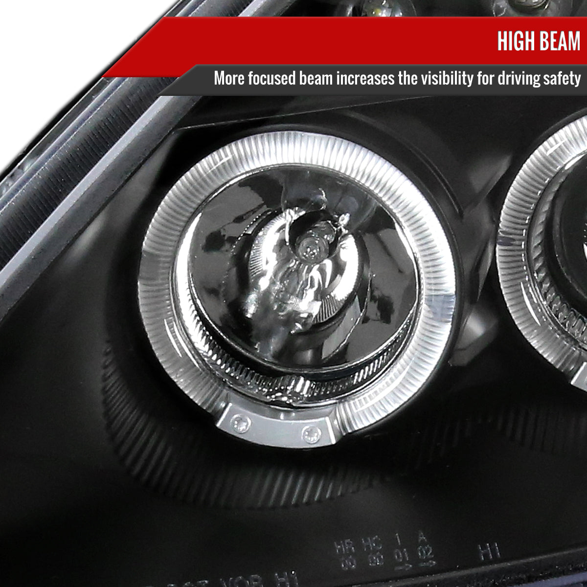 2000-2005 Toyota Celica Dual Halo Projector Headlights (Matte Black Housing/Clear Lens)