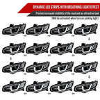 2016-2021 Honda Civic Projector Headlights w/ LED Switchback Sequential Turn Signal (Matte Black Housing/Clear Lens)