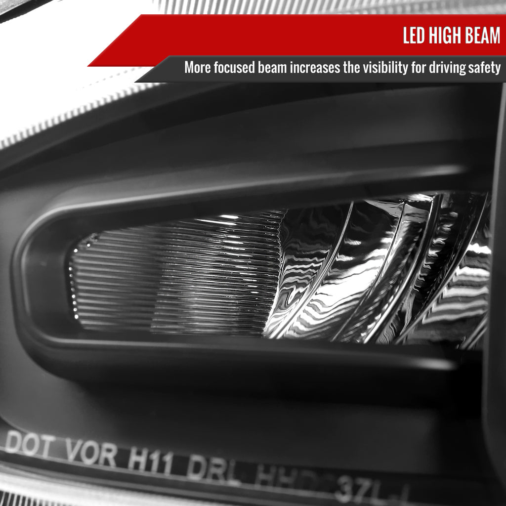 2016-2021 Honda Civic Projector Headlights w/ LED Switchback Sequential Turn Signal (Matte Black Housing/Clear Lens)