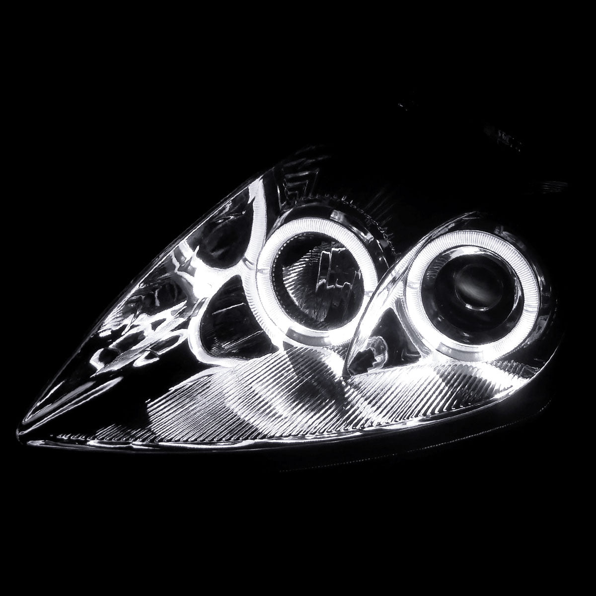 2000-2005 Mitsubishi Eclipse Dual Halo Projector Headlights (Chrome Housing/Clear Lens)
