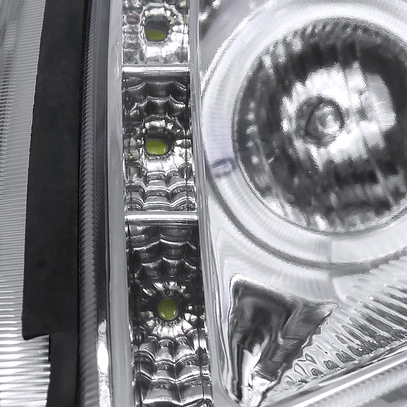 2000-2005 Mitsubishi Eclipse Dual Halo Projector Headlights w/ SMD LED Light Strip (Chrome Housing/Clear Lens)