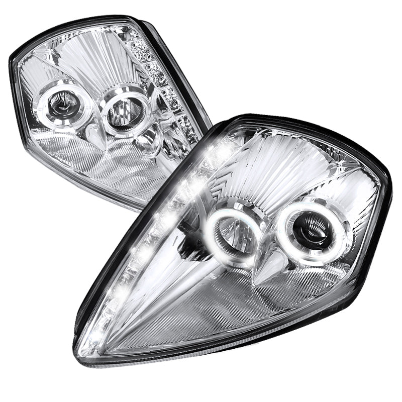 2000-2005 Mitsubishi Eclipse Dual Halo Projector Headlights w/ SMD LED Light Strip (Chrome Housing/Clear Lens)