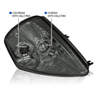2000-2005 Mitsubishi Eclipse Dual Halo Projector Headlights (Chrome Housing/Smoke Lens)