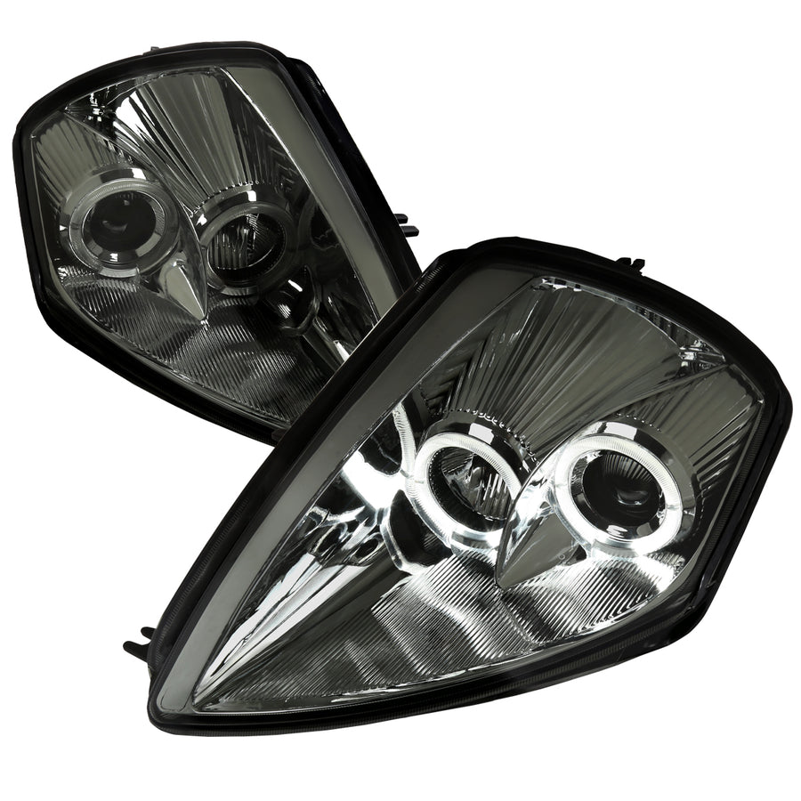 2000-2005 Mitsubishi Eclipse Dual Halo Projector Headlights (Chrome Housing/Smoke Lens)