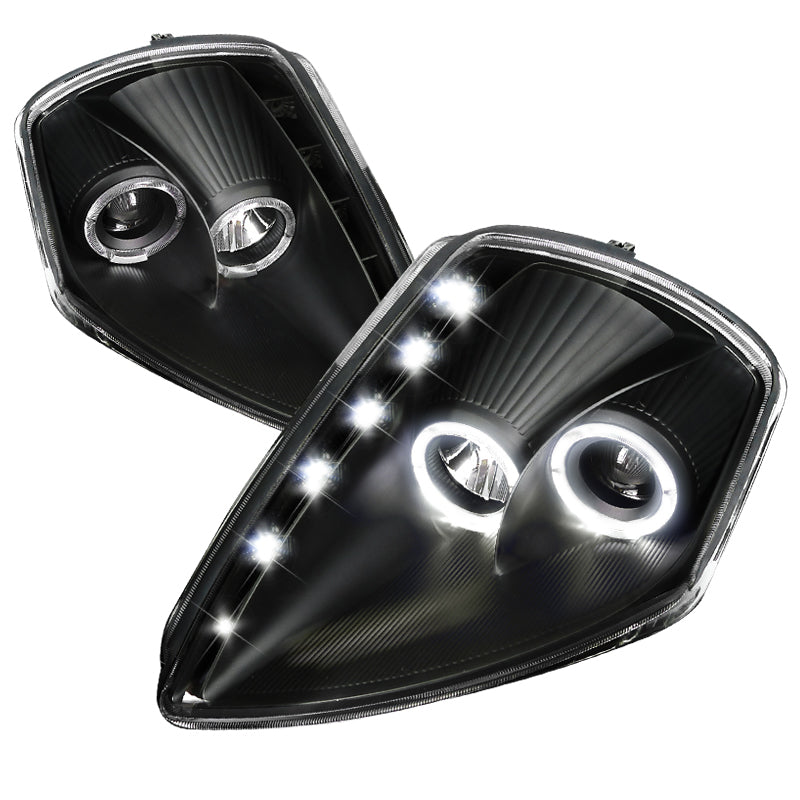 2000-2005 Mitsubishi Eclipse Dual Halo Projector Headlights w/ SMD LED Light Strip (Matte Black Housing/Clear Lens)