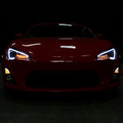 2013-2016 Scion FRS Projector Headlights w/ LED Strip & Turn Signal Lights (Jet Black Housing/Clear Lens)
