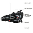 2013-2016 Scion FRS Projector Headlights w/ LED Strip & Turn Signal Lights (Jet Black Housing/Clear Lens)