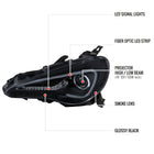 2013-2016 Scion FR-S Projector Headlights w/ LED Strip & Turn Signal Lights (Glossy Black Housing/Smoke Lens)
