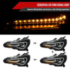 2013-2016 Scion FR-S LED Bar Projector Headlights w/ Sequential Turn Signal Lights (Jet Black Housing/Clear Lens)