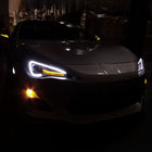 2013-2016 Scion FR-S LED Bar Projector Headlights w/ Sequential Turn Signal Lights (Jet Black Housing/Clear Lens)