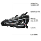 2013-2016 Scion FR-S LED Bar Projector Headlights w/ Sequential Turn Signal Lights (Jet Black Housing/Clear Lens)