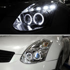 2003-2007 Infiniti G35 Coupe Dual Halo Projector Headlights (Chrome Housing/Clear Lens)