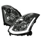2003-2007 Infiniti G35 Coupe Switchback Sequential LED Bar Projector Headlights - Chrome/Smoke Lens