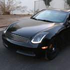 2003-2007 Infiniti G35 Coupe Switchback Sequential LED Bar Projector Headlights - Matte Black/Clear Lens