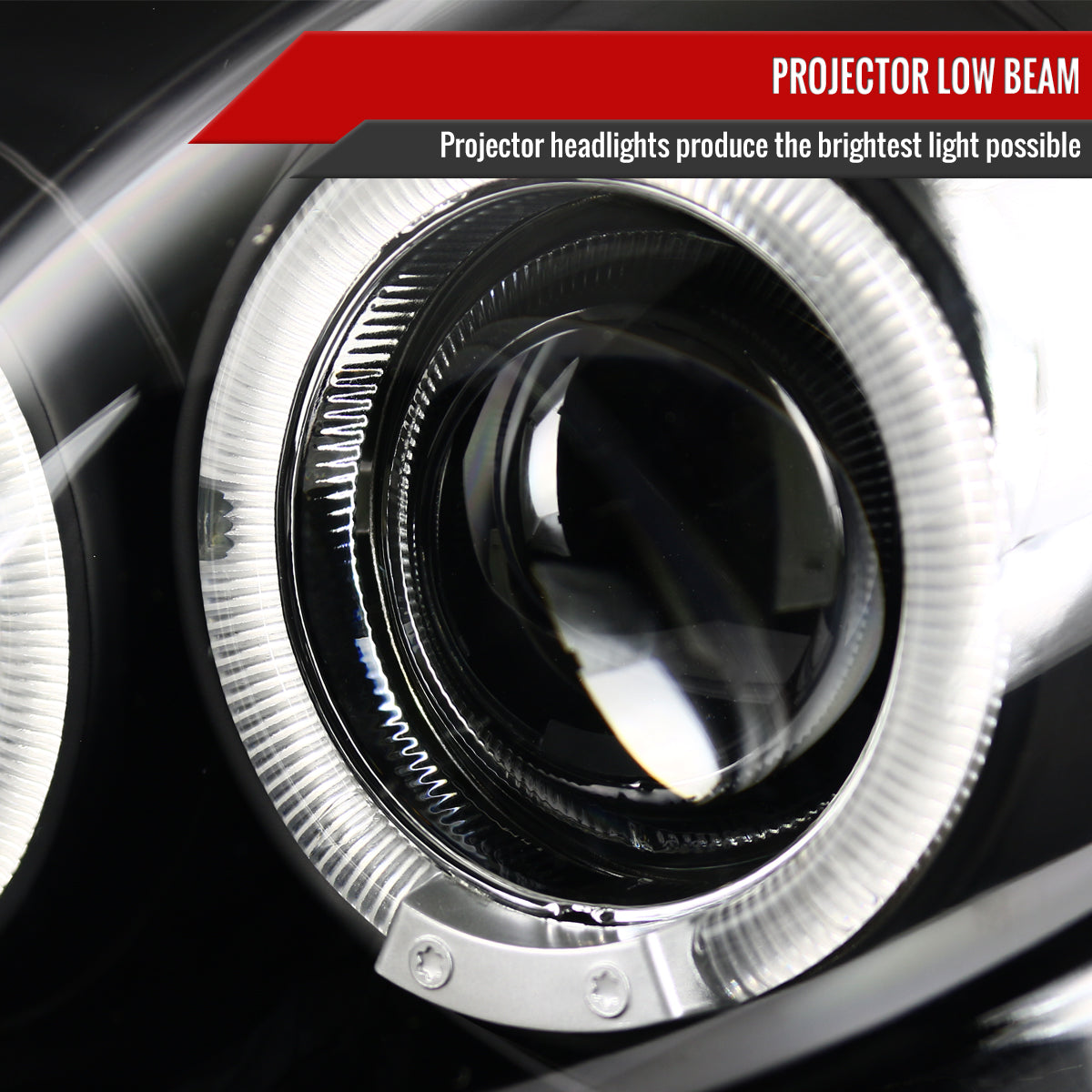 2003-2007 Infiniti G35 Coupe Dual Halo Projector Headlights (Matte Black Housing/Clear Lens)