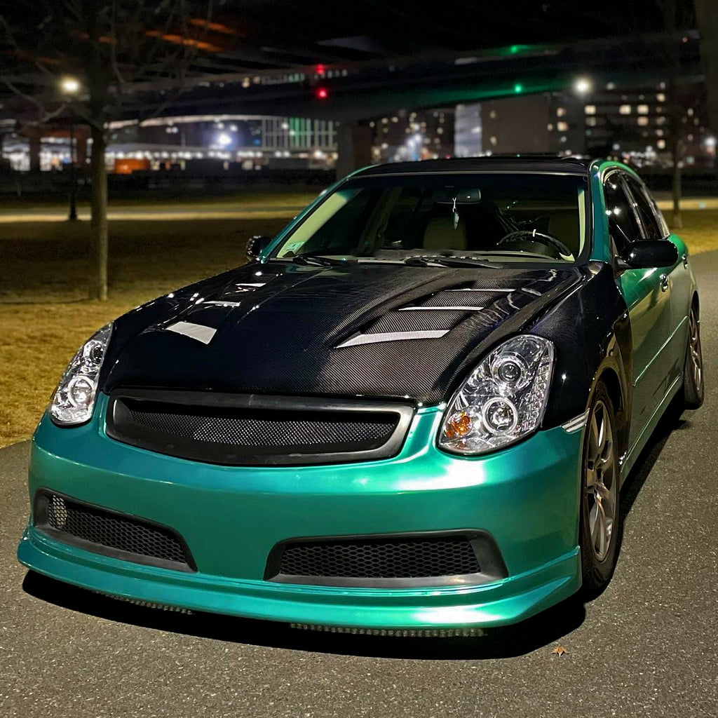 2005-2006 Infiniti G35 Sedan Halo Projector Headlights w/ SMD LED Light Strip (Chrome Housing/Clear Lens)