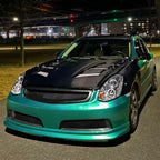 2005-2006 Infiniti G35 Sedan Halo Projector Headlights w/ SMD LED Light Strip (Chrome Housing/Clear Lens)