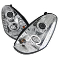 2005-2006 Infiniti G35 Sedan Halo Projector Headlights w/ SMD LED Light Strip (Chrome Housing/Clear Lens)