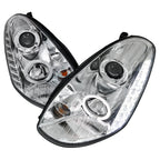2005-2006 Infiniti G35 Sedan Halo Projector Headlights w/ SMD LED Light Strip (Chrome Housing/Clear Lens)