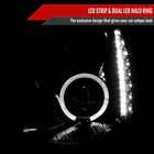 2005-2006 Infiniti G35 Sedan Halo Projector Headlights w/ SMD LED Light Strip (Glossy Black Housing/Smoke Lens)