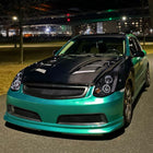 2005-2006 Infiniti G35 Sedan Halo Projector Headlights w/ SMD LED Light Strip (Glossy Black Housing/Smoke Lens)