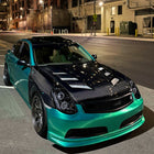 2005-2006 Infiniti G35 Sedan Halo Projector Headlights w/ SMD LED Light Strip (Glossy Black Housing/Smoke Lens)