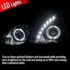 1998-2005 Lexus GS300/GS400/GS430 Halo Projector Headlights w/ SMD LED Light Strip (Chrome Housing/Clear Lens)