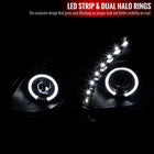 1998-2005 Lexus GS300/GS400/GS430 Halo Projector Headlights w/ SMD LED Light Strip (Matte Black Housing/Clear Lens)