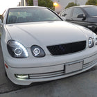1998-2005 Lexus GS300/GS400/GS430 Halo Projector Headlights w/ SMD LED Light Strip (Matte Black Housing/Clear Lens)