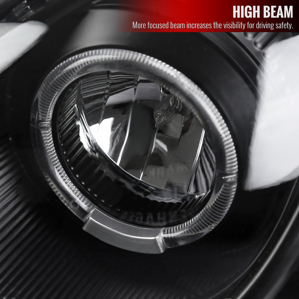 1998-2005 Lexus GS300/GS400/GS430 Halo Projector Headlights w/ SMD LED Light Strip (Matte Black Housing/Clear Lens)