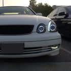 1998-2005 Lexus GS300/GS400/GS430 Halo Projector Headlights w/ SMD LED Light Strip (Black Housing/Smoke Lens)