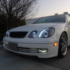 1998-2005 Lexus GS300/GS400/GS430 Halo Projector Headlights w/ SMD LED Light Strip (Black Housing/Smoke Lens)