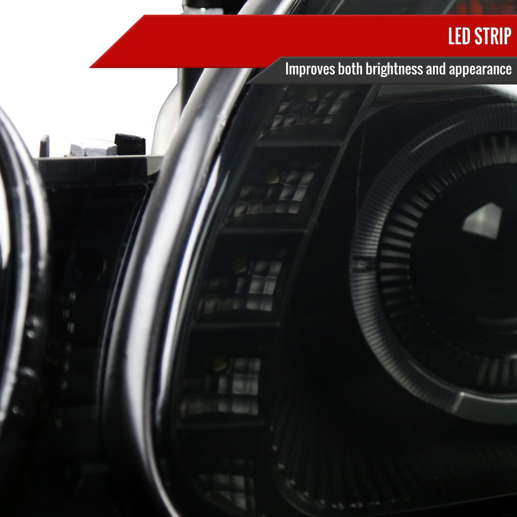 1998-2005 Lexus GS300/GS400/GS430 Halo Projector Headlights w/ SMD LED Light Strip (Black Housing/Smoke Lens)