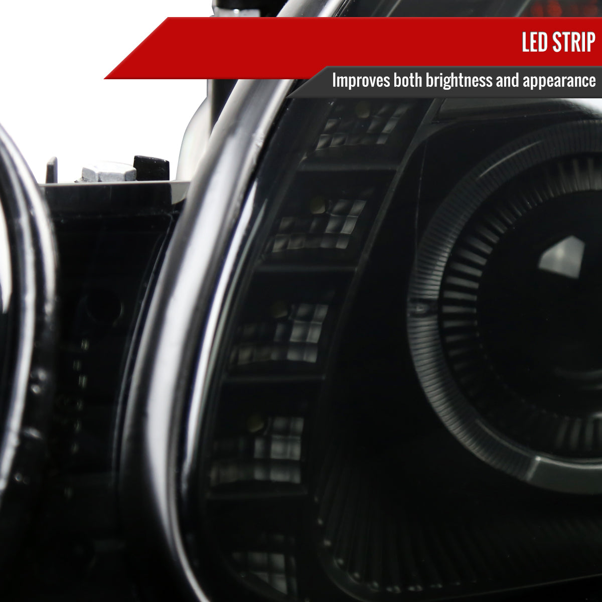 1998-2005 Lexus GS300/GS400/GS430 Halo Projector Headlights w/ SMD LED Light Strip (Black Housing/Smoke Lens)
