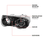 1994-1997 Acura Integra 3DR/4DR Dual Halo Projector Headlights (Matte Black Housing/Clear Lens)